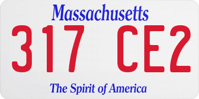 MA license plate 317CE2