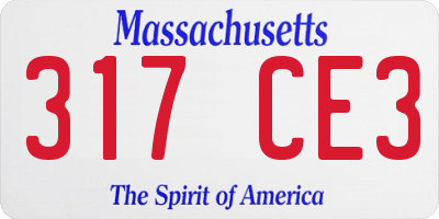 MA license plate 317CE3