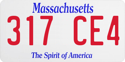 MA license plate 317CE4