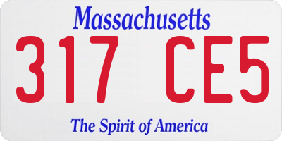 MA license plate 317CE5