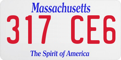 MA license plate 317CE6
