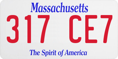 MA license plate 317CE7
