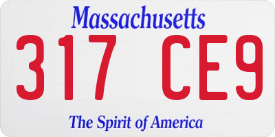 MA license plate 317CE9