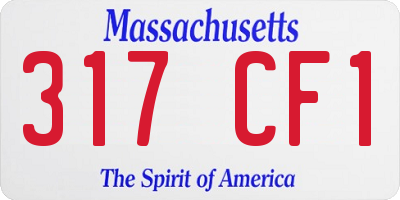 MA license plate 317CF1