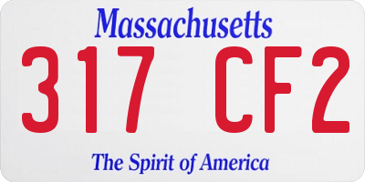 MA license plate 317CF2
