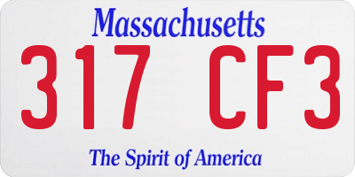 MA license plate 317CF3