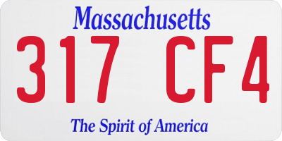 MA license plate 317CF4