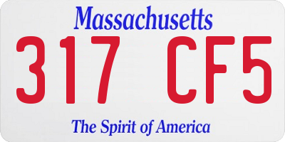 MA license plate 317CF5