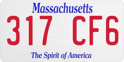 MA license plate 317CF6