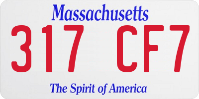 MA license plate 317CF7