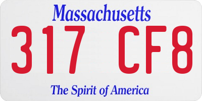 MA license plate 317CF8