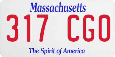 MA license plate 317CG0