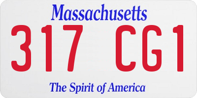MA license plate 317CG1