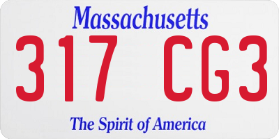 MA license plate 317CG3