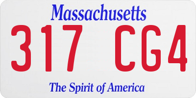 MA license plate 317CG4