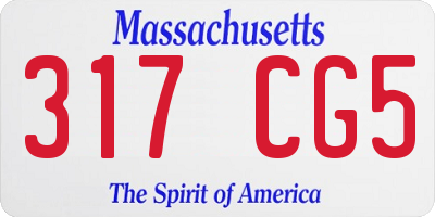 MA license plate 317CG5