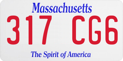 MA license plate 317CG6