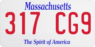 MA license plate 317CG9