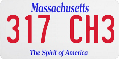 MA license plate 317CH3