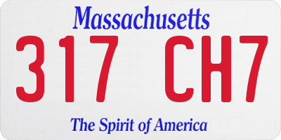 MA license plate 317CH7