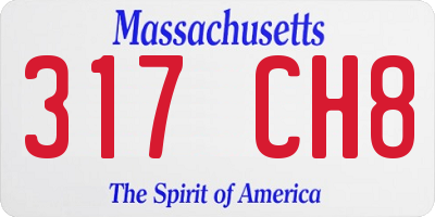 MA license plate 317CH8