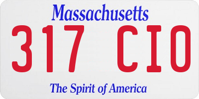 MA license plate 317CI0
