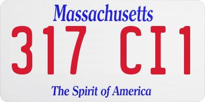 MA license plate 317CI1