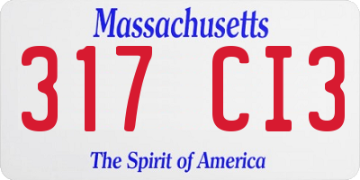 MA license plate 317CI3