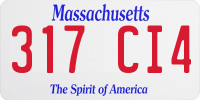 MA license plate 317CI4