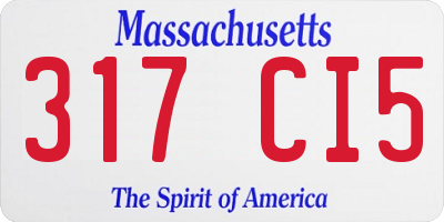 MA license plate 317CI5