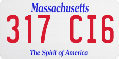 MA license plate 317CI6