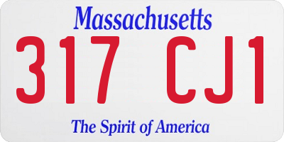 MA license plate 317CJ1