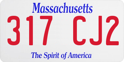 MA license plate 317CJ2