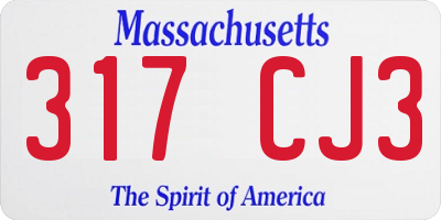 MA license plate 317CJ3