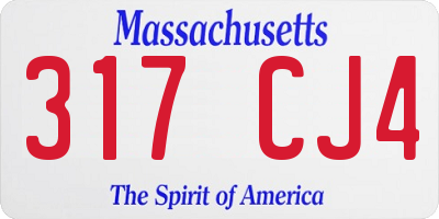 MA license plate 317CJ4