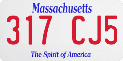 MA license plate 317CJ5