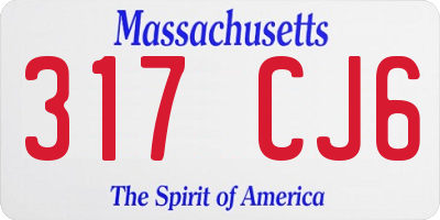 MA license plate 317CJ6