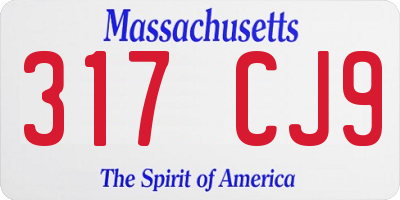 MA license plate 317CJ9