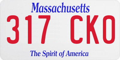 MA license plate 317CK0