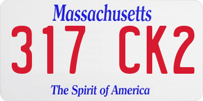 MA license plate 317CK2
