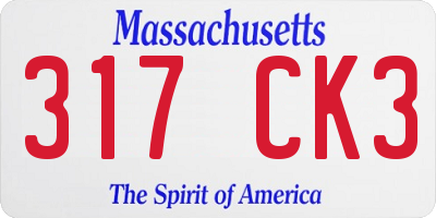MA license plate 317CK3