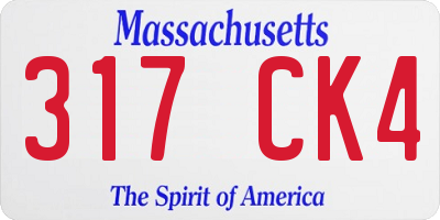 MA license plate 317CK4