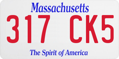 MA license plate 317CK5