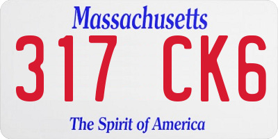 MA license plate 317CK6
