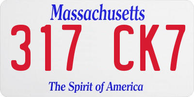MA license plate 317CK7