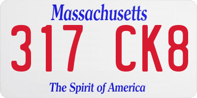 MA license plate 317CK8