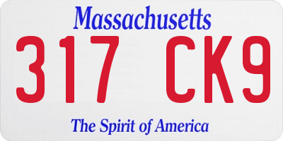 MA license plate 317CK9