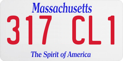 MA license plate 317CL1