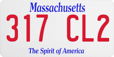 MA license plate 317CL2