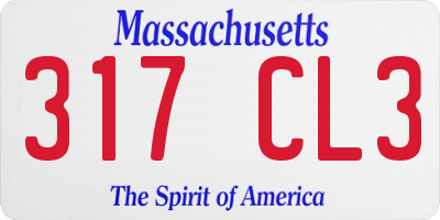 MA license plate 317CL3